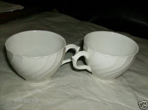 Burleigh Ironstone Two  Cups Very Nice White