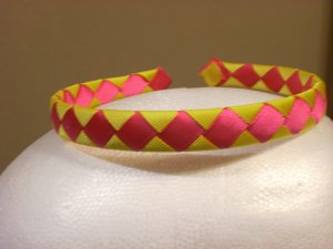 Woven Headband--Pink & Yellow