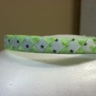 Woven Headband--Green & White with stars