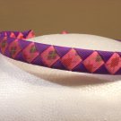 Woven Headband--Purple & Pink with argyle design