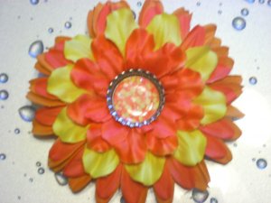 Bottle Cap Flower - Candy Corn