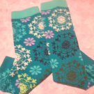 Baby Legs - Teal with Scroll Flowers