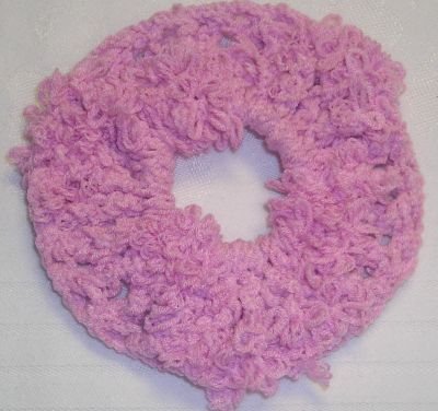 Fun Fur Handmade Crocheted Scrunchies Corded Pink