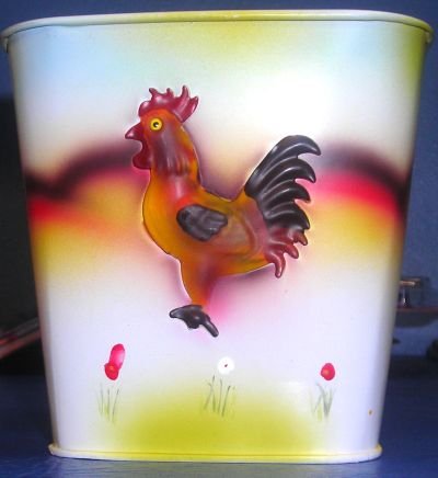 Decorative Rooster Tin Planter
