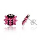Sterling Silver Swarovski Crystal Earrings(Ladybug)