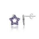 Sterling Silver Swarovski Crystal Earrings(Star)
