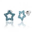 Sterling Silver Swarovski Crystal Earrings(Star)