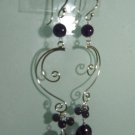 925 Sterling Silver Chandiler Earrings embedded w/Natural Stones