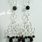 925 Sterling Silver Chandiler Earrings embedded w/Natural Stones