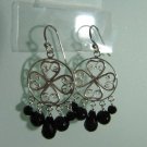 925 Sterling Silver Chandiler Earrings embedded w/Natural Stones