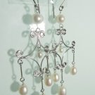 925 Sterling Silver Chandiler Earrings embedded w/Natural Stones