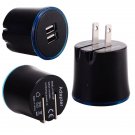 2-Port USB 2.1A Output AC Charger Power Adapter iPhone/iPod/Samsung/HTC US Plug-Black