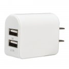 15W Dual USB Ports Adapter Wall Travel US Plug Phone Charger Adapter iPhone 6s 6 Samsung - White