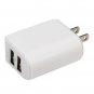 15W Dual USB Ports Adapter Wall Travel US Plug Phone Charger Adapter iPhone 6s 6 Samsung - White