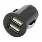Mini Dual Ports USB Car Charger for iPhone/iPod - Black