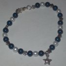Blue & White Beaded Bracelet with Star Charm