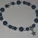 Blue & Clear Beaded Bracelet with Star Charm