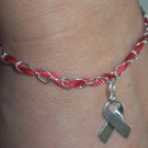 Red Woven Bracelet with Ribbon Charm