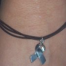 Brown Cord Bracelet with Ribbon Charm