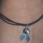 Brown Cord Bracelet with Ribbon Charm