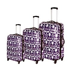 Purple Crown Collection Blingaliscious 3 Piece Polycarbonate Luggage Set
