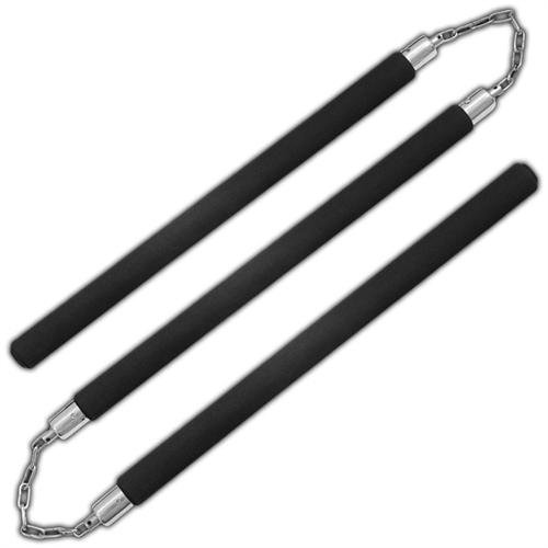 Three Section Foam Padded Training Staff Black