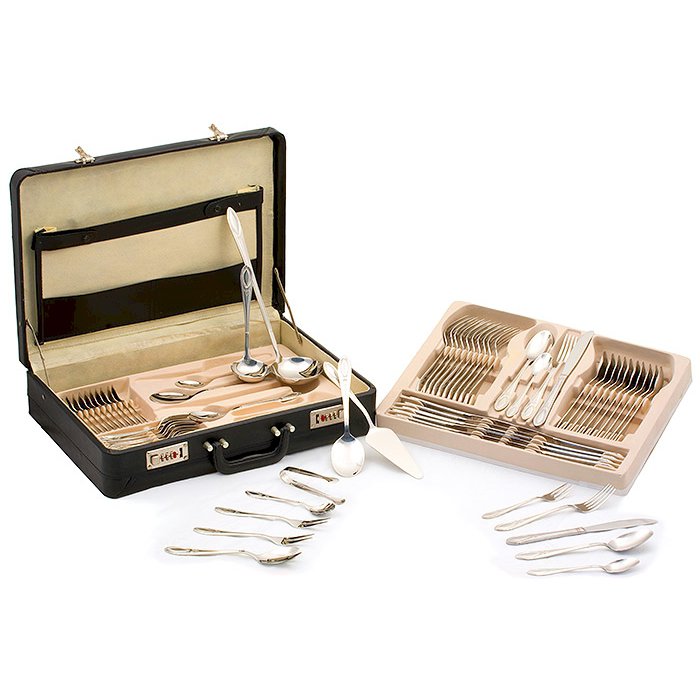 Kitchen Pride 72 Piece Stainless Steel Flatware Set with Briefcase