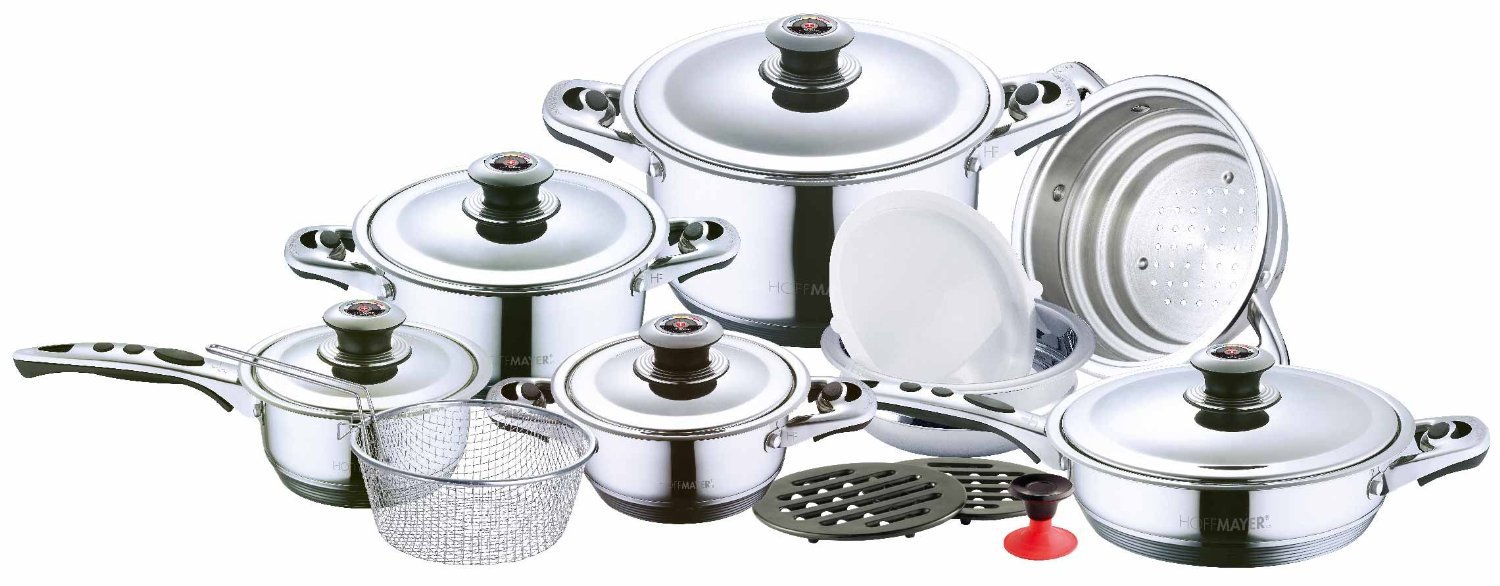Hoffmayer 19 Piece Stainless Steel 7 ply Waterless Cookware Set