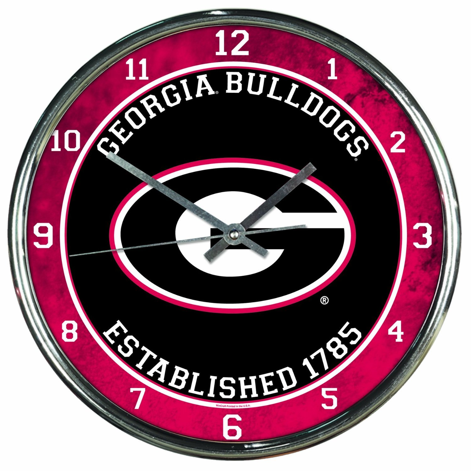 Bulldogs Retro Classic Trendy 12" Round Chrome Wall Clock