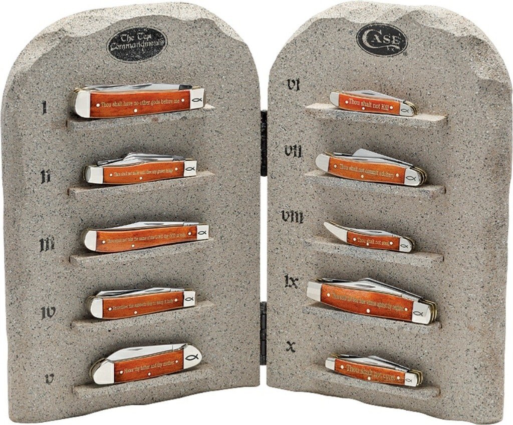 Case XX Limited Edition The Ten Commandments 10 Knife Set Stone Tablet