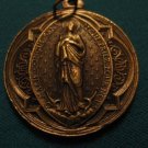 VINTAGE BRONZE MEDAL OUR LADY & SAINT ALLOYSI RELIGIOUS CATHOLIC JEWELRY PENDANT ROSARY NECKLACE