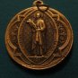 VINTAGE BRONZE MEDAL OUR LADY & SAINT ALLOYSI RELIGIOUS CATHOLIC JEWELRY PENDANT ROSARY NECKLACE