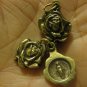 VNTAGE BRONZE DOUBLE ROSE MEDALS OUR LADY RELIGIOUS CATHOLIC JEWELRY PENDANT ROSAY, NECKLACE CHARM