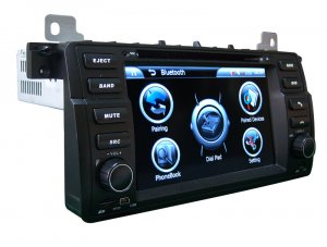 Single Din BMW 3 Series E46 Car DVD Player with GPS for Plus 2G Card Steering Wheel Control