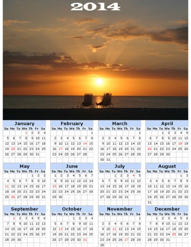 2014 calendar toolbox magnet refrigerator magnet beaches #1