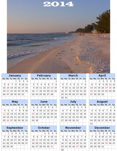 2014 calendar toolbox magnet refrigerator magnet beaches #3
