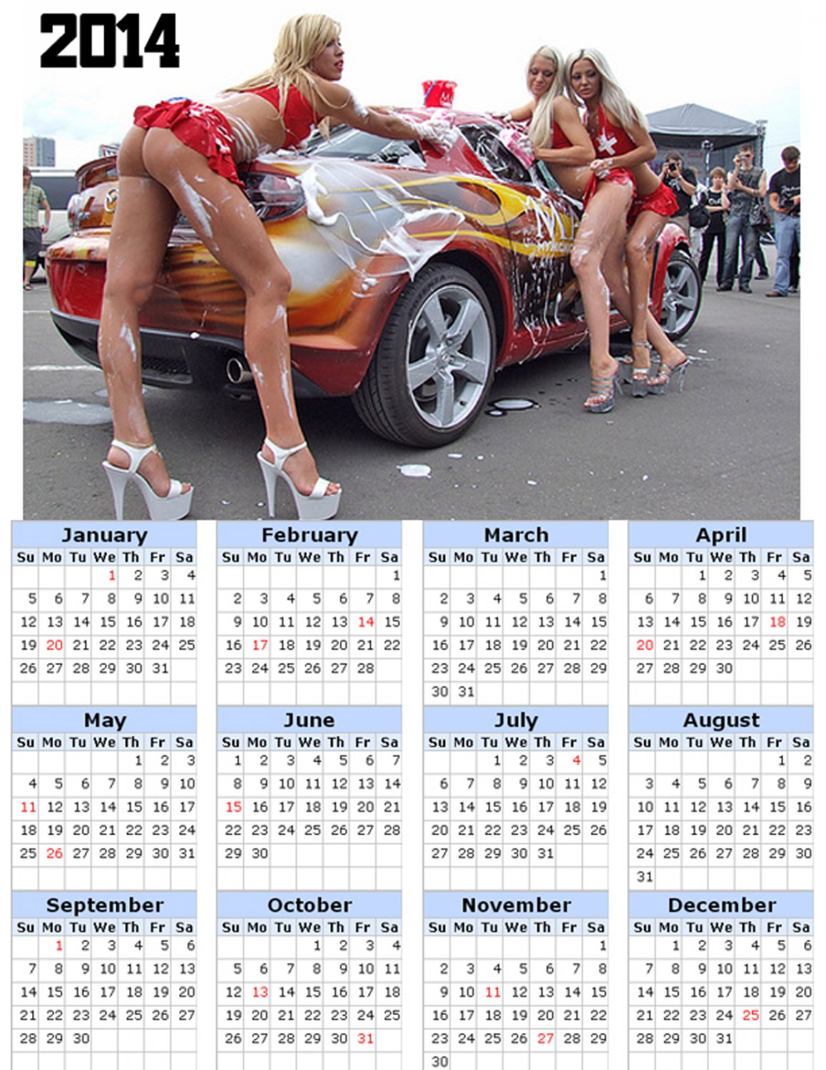 2014 calendar toolbox magnet refrigerator magnet Sexy Girls #1