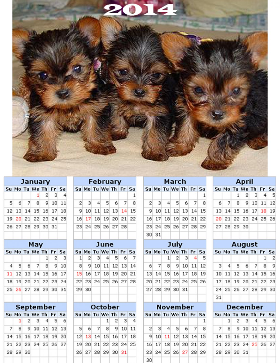 2014 calendar toolbox magnet refrigerator magnet Dogs #7