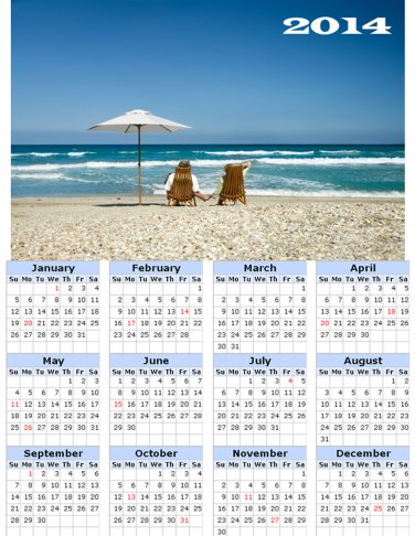 2014 calendar toolbox magnet refrigerator magnet beaches #8