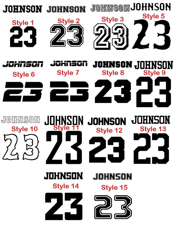 New sports personalized Iron on Transfer Name & number