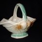 McCoy Pottery Green & Brown Rustic Acorn Flower Basket