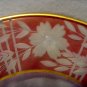 Elegant 1920s Wheel Cut 11 Inch Cranberry Stained Bowl