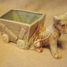 McCoy Rustic Green and Brown Dog With Cart Planter