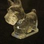 Old Clear Glass Scotty Dog Candy Container, Head Tilted
