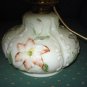 McKee Sultan or Wild Rose Milk Glass Kerosene Lamp,1902