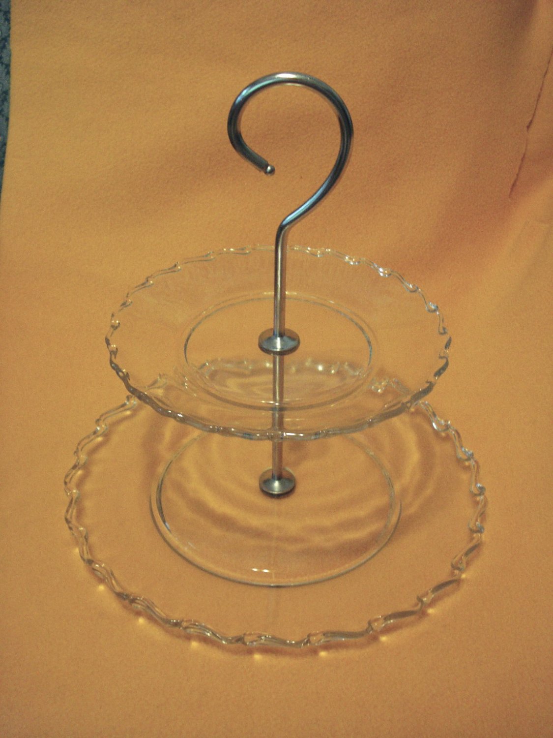 Fostoria Glass Co. Century 2-Tier Handled Tid-Bit Tray