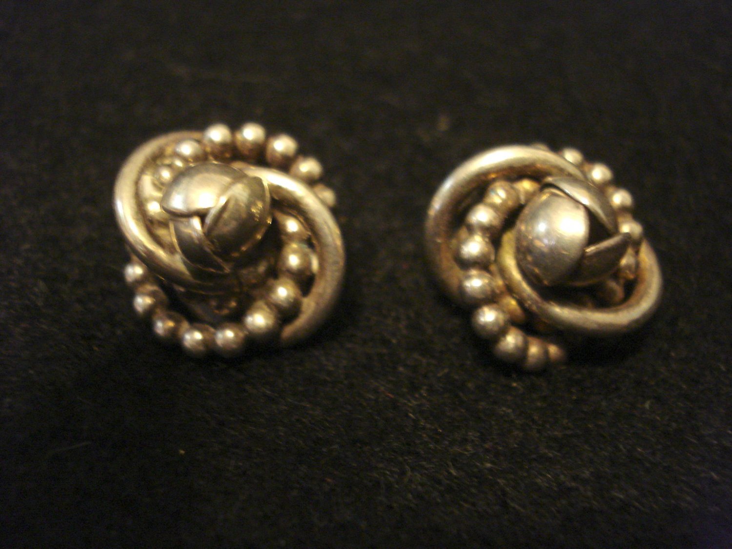 Silver Knot Vintage Earrings, marked Pat. 1987965 - Napier