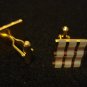 Gold tone and Mother of Pearl classic Vintage Cuff Links