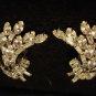 Beautiful Bouquet Style Prong-Set Rhinestone Clip On Vintage Earrings