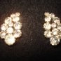 Weiss Clip on Rhinestone Cluster Vintage Earrings, Beautiful Pair 1-1/8" Long